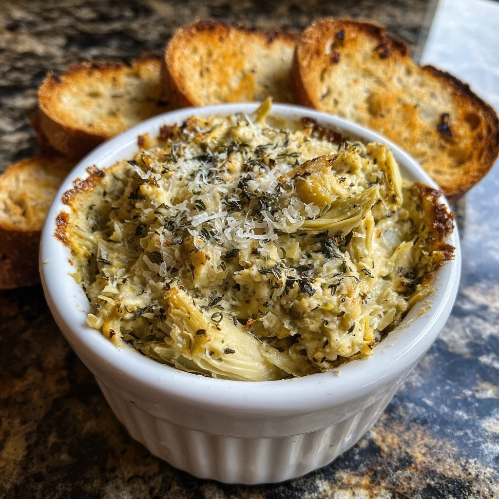 Cheesy Artichoke Dip with Parmesan