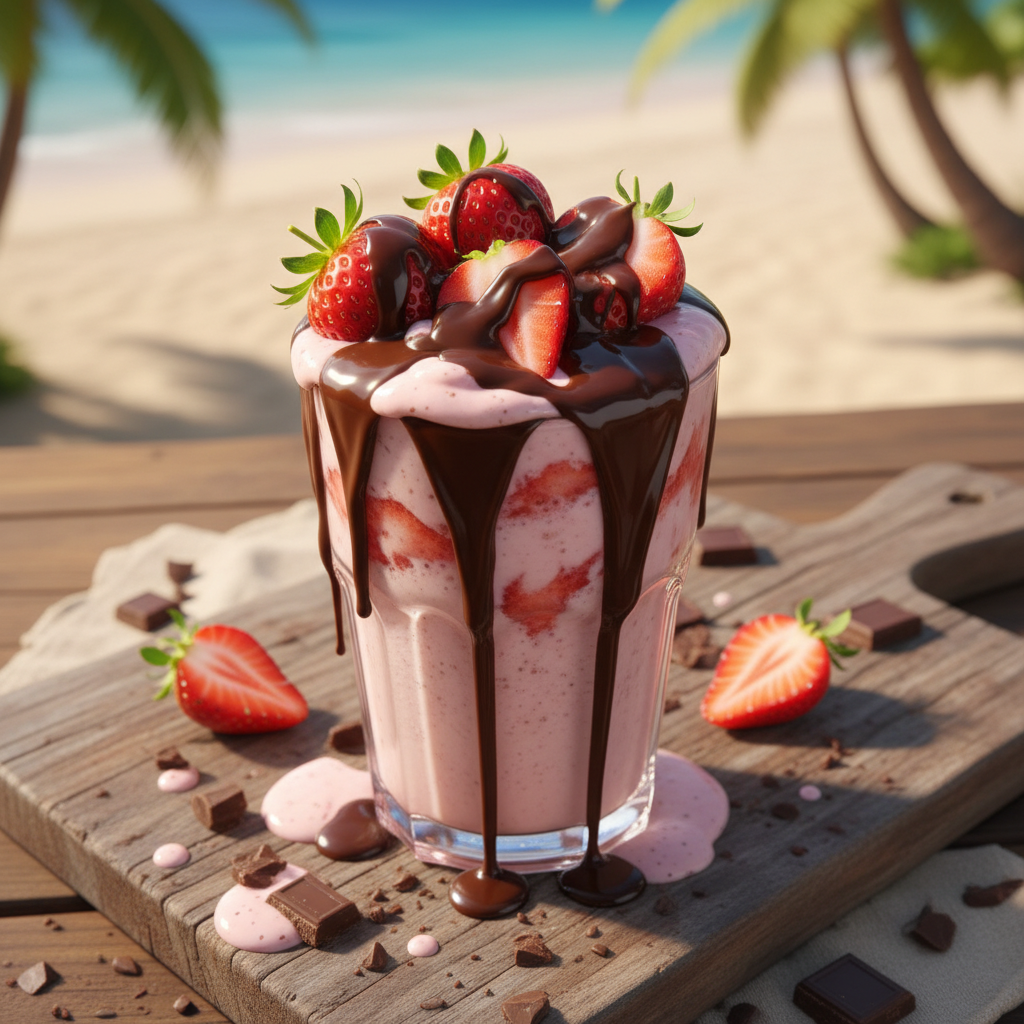 Chocolate-Drenched Strawberry Milkshake