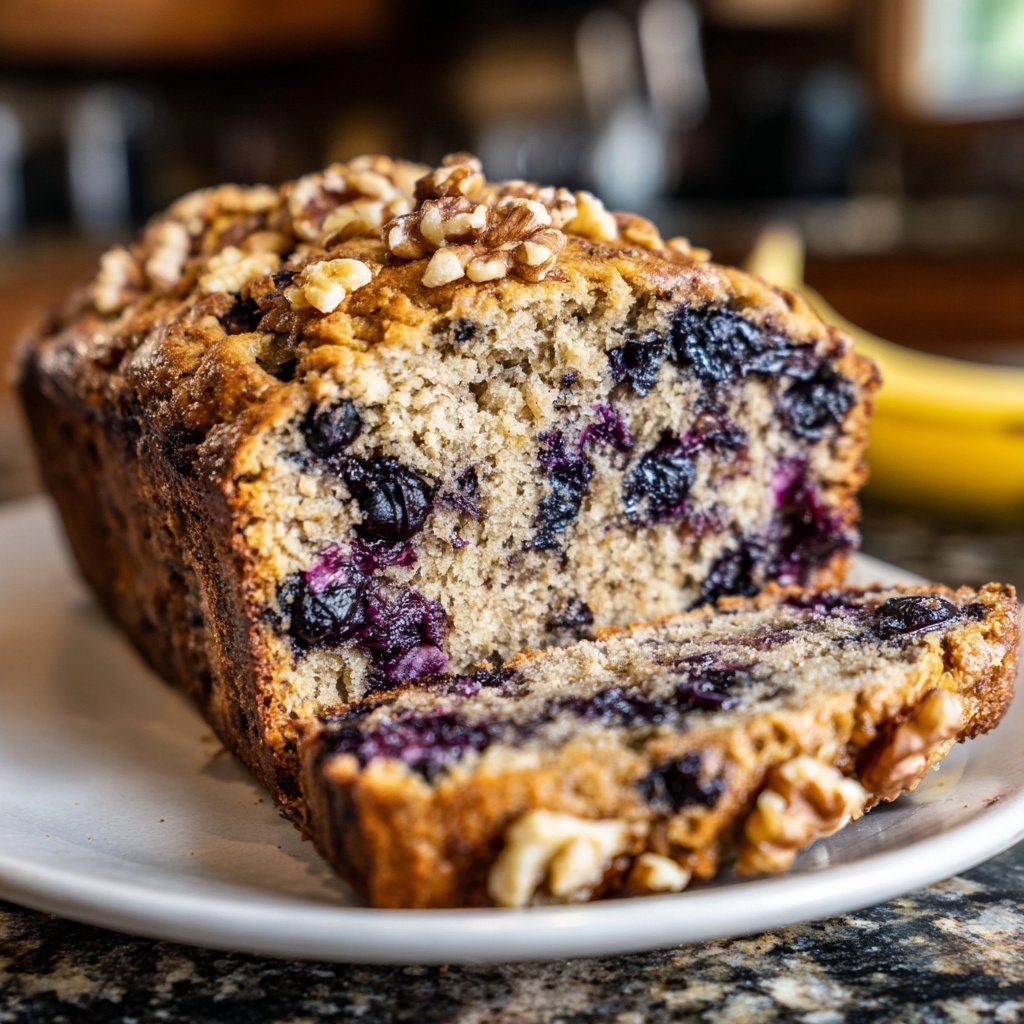Banana Blueberry Bread with Nuts