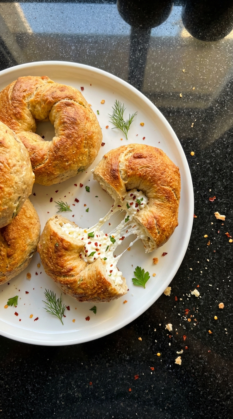 Spicy Cottage Cheese Bagels