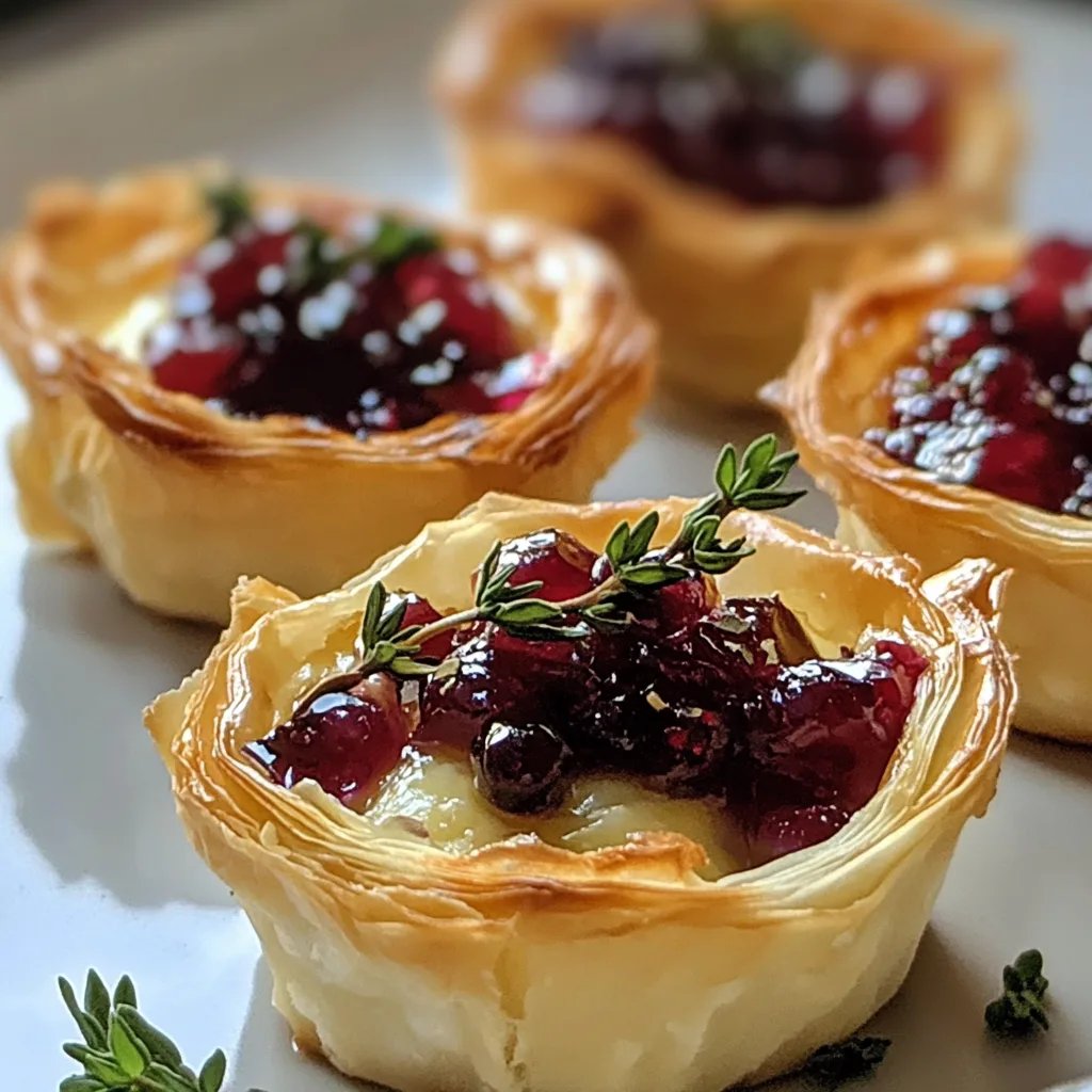 Cranberry, Brie & Thyme Phyllo Cups