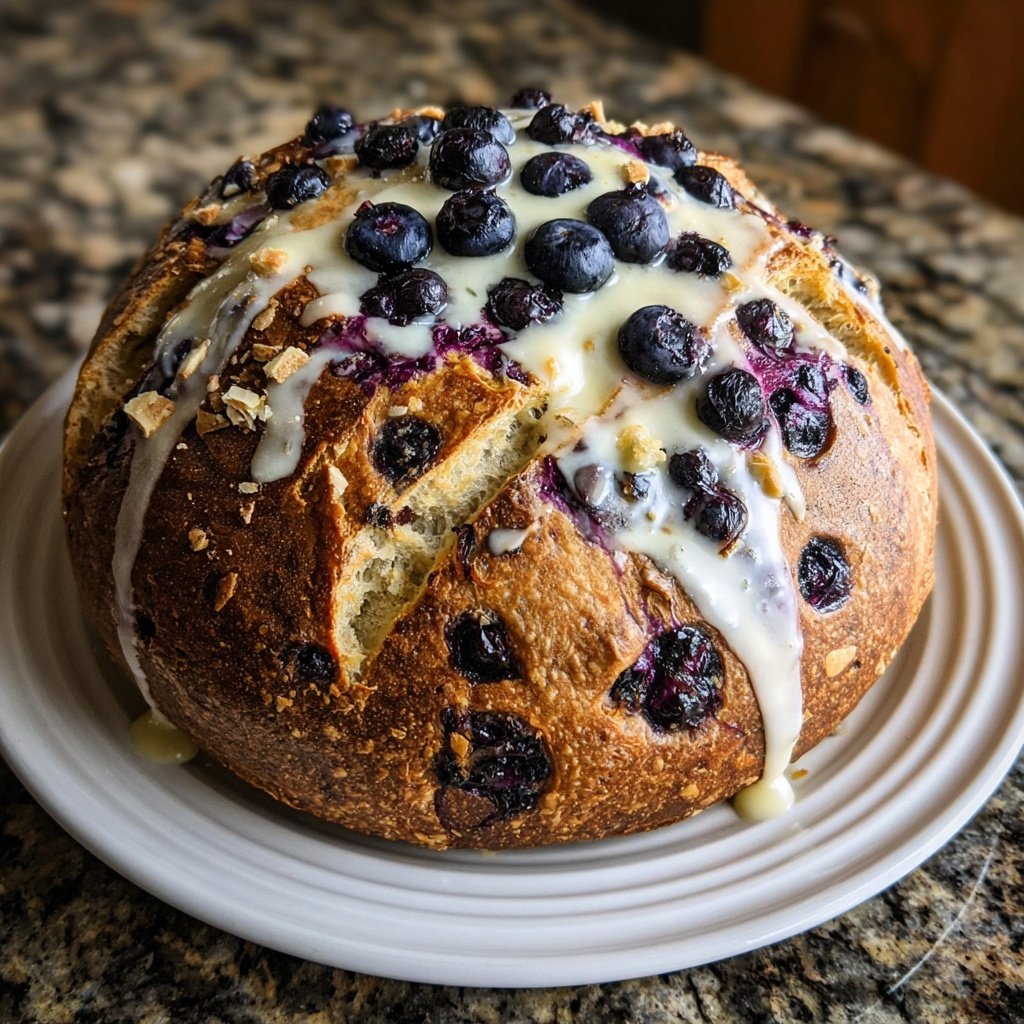 Lemon Blueberry Sourdough with Yogurt Frosting