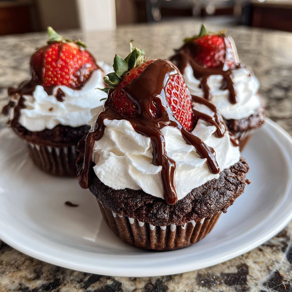 Chocolate Covered Strawberry Cupcakes