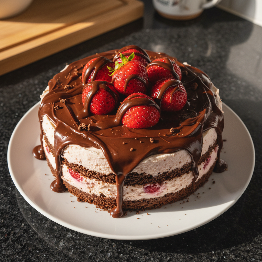 Chocolate-Covered Strawberry Cheesecake