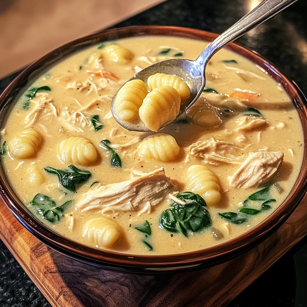Creamy Crockpot Chicken Gnocchi Soup