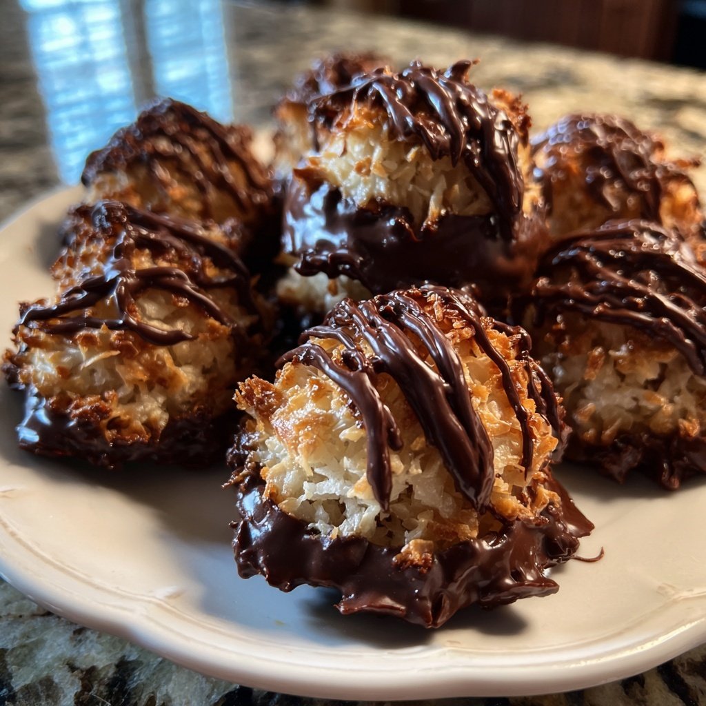 Chocolate Coconut Macaroon Bites