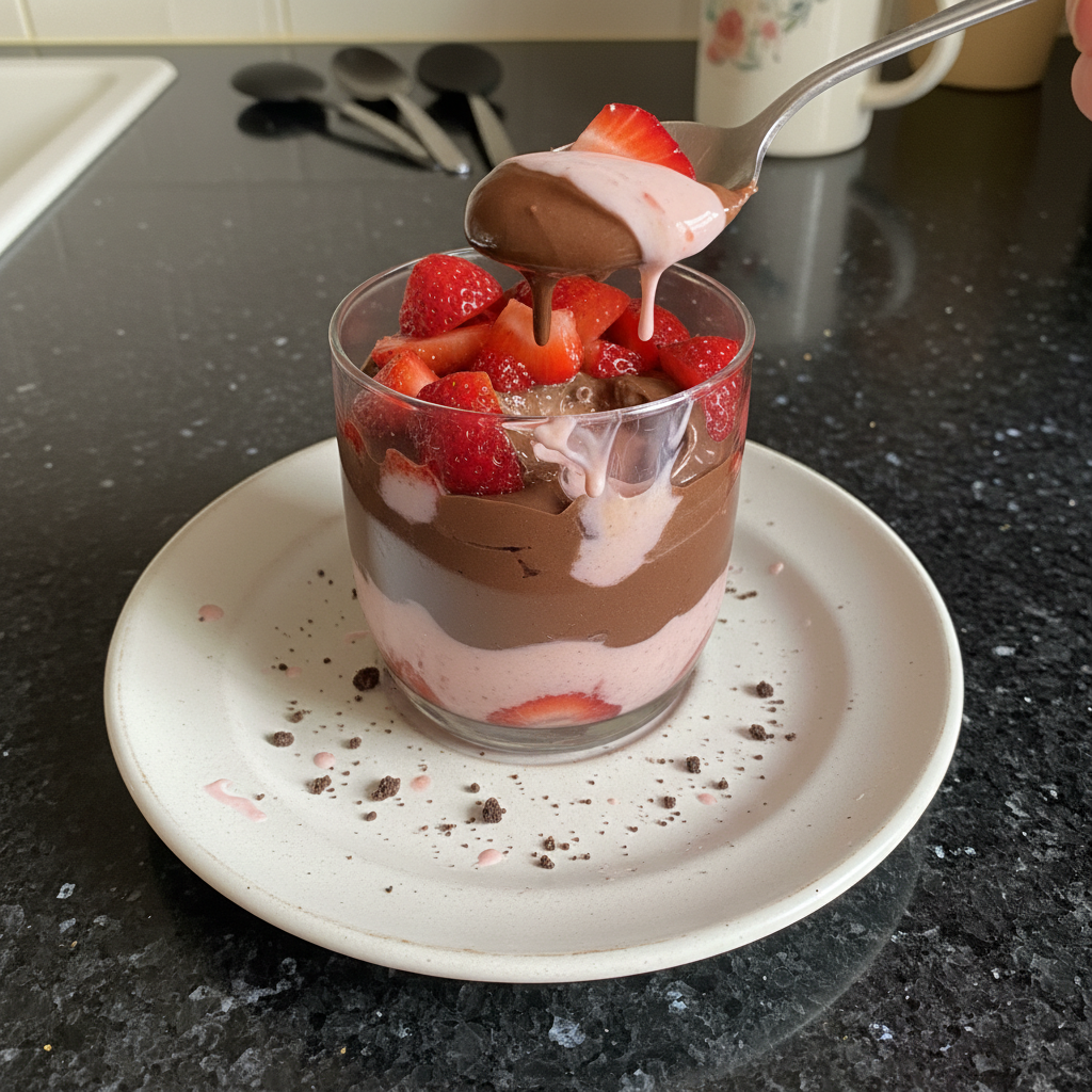 Chocolate Strawberry Pudding Parfait