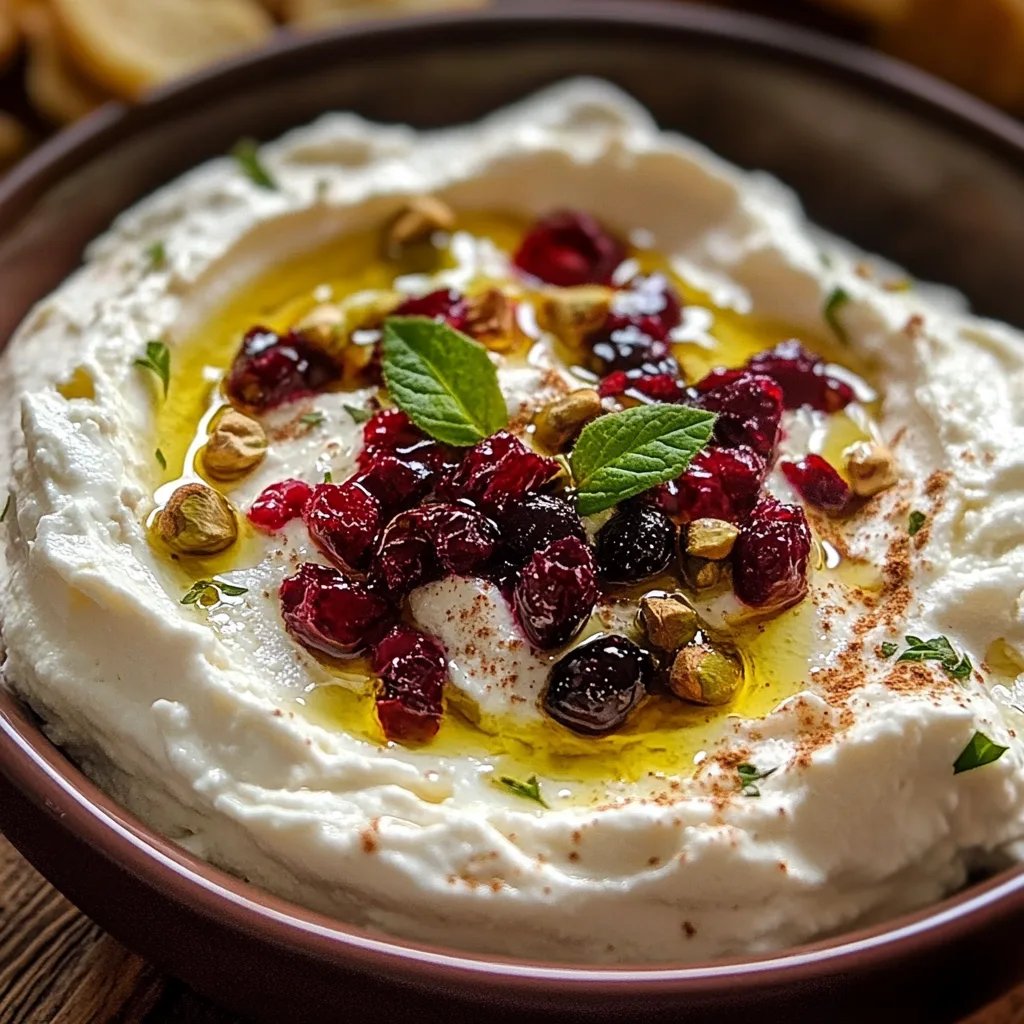 Whipped Feta Dip with Honey, Pistachios, and Cranberries