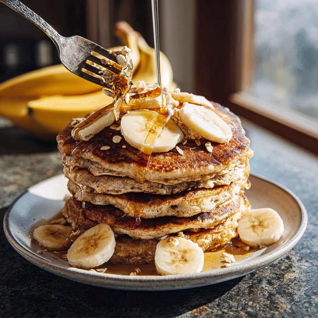 Healthy Banana Oat Pancakes