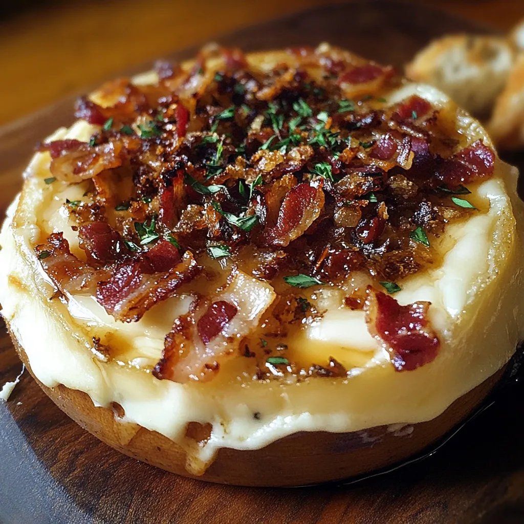 Baked Brie with Caramelized Onions and Bacon