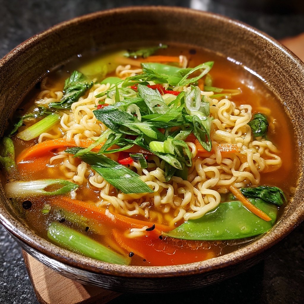 Fast Vegetarian Ramen with Fresh Ginger
