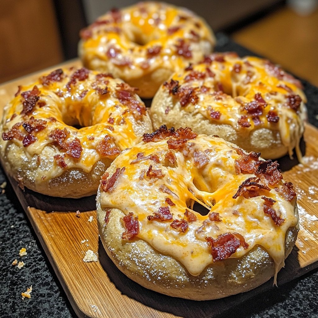 Creamy Bacon Cheddar Bagels
