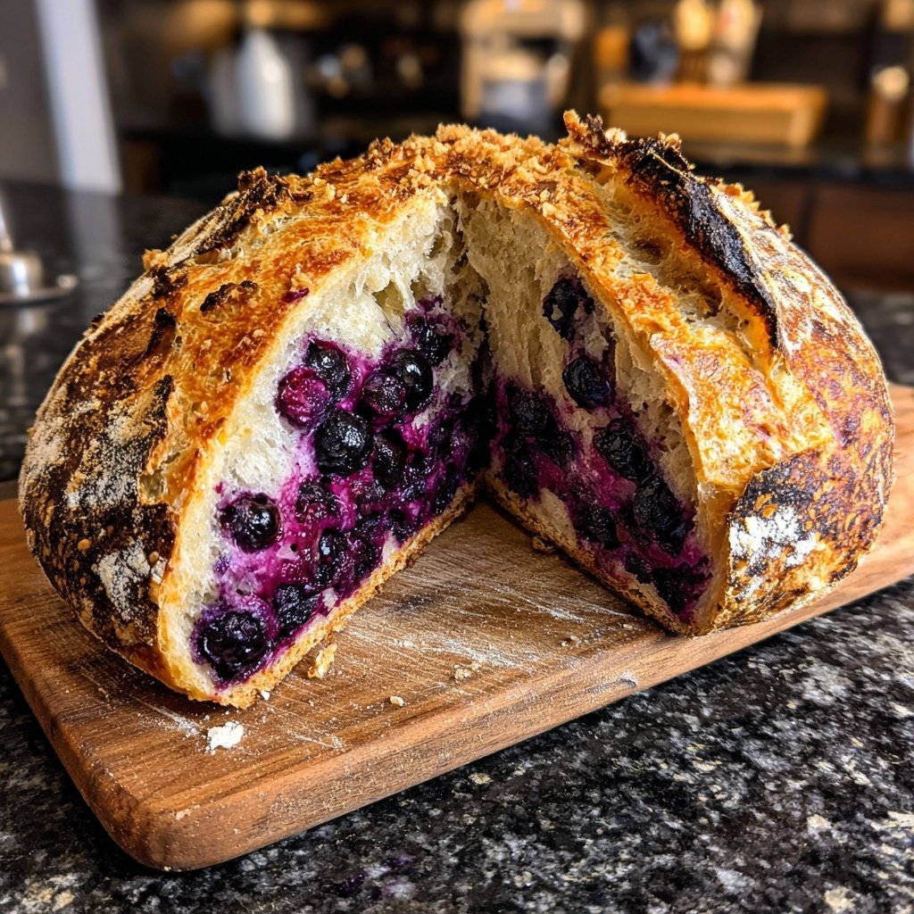 Lemon Blueberry Sourdough with Cinnamon Crumb