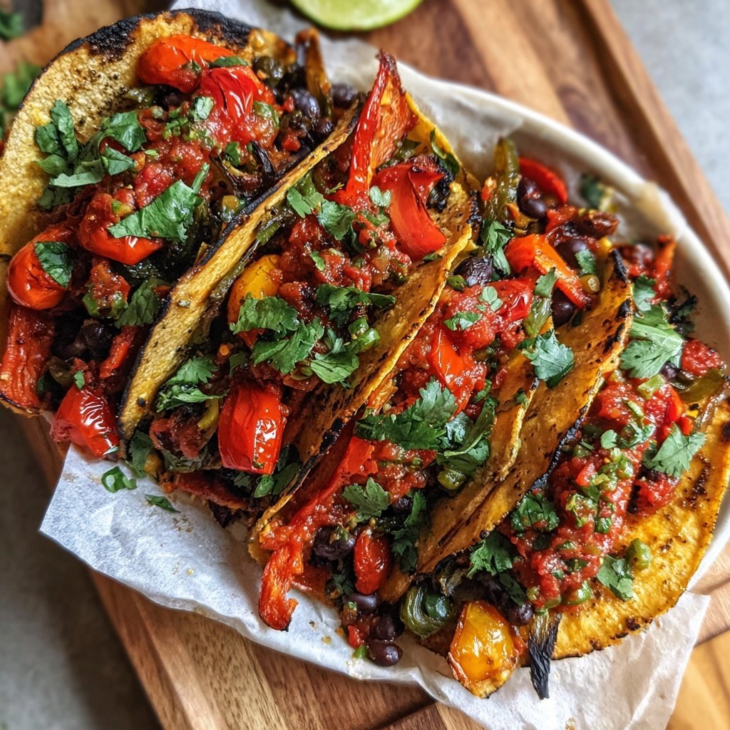 Spicy Veggie Tacos with Salsa