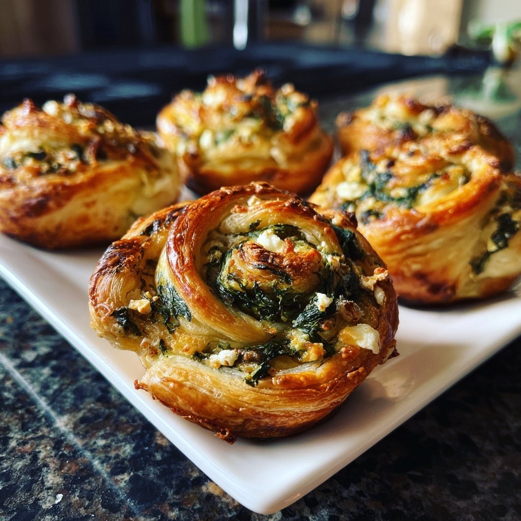 Baked Spinach Feta Puffs