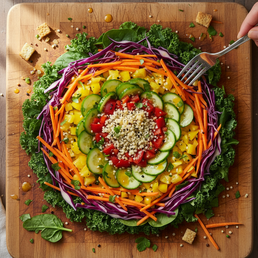 Rainbow Salad with Citrus Dressing